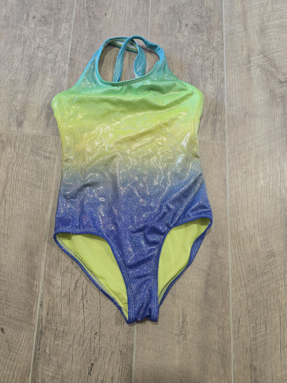 Lands' End Girls' Shimmer Ombre One-Piece Swimsuit - Green & Blue